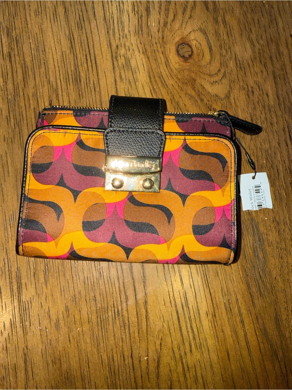 NWT Vera Bradley Modern Lights Pushlock Wallet Geometric Retro